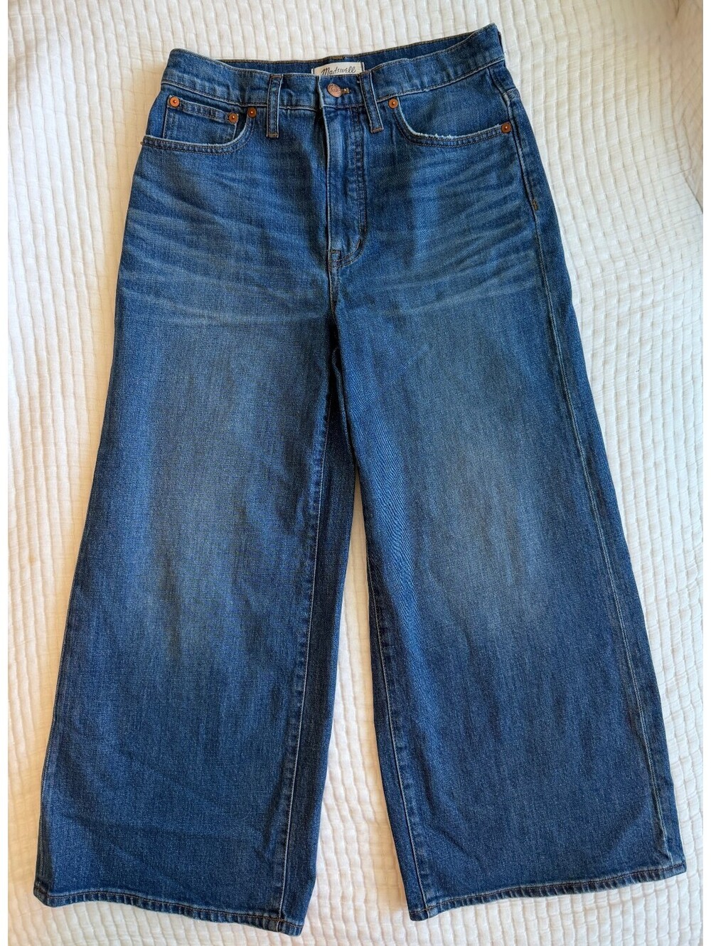 Madewell The Wide-Leg Crop Jeans High Rise Size 27 - Picture 3 of 6